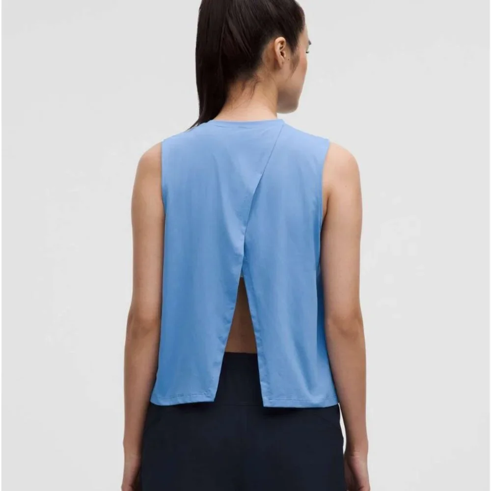 Lululemon Pace Crush Cross-Back Graphic Tank Top Pool Party - Picture 2 of 7